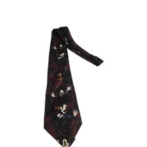 Vintage The Disney Store 100% Silk Tie, Mickey Mouse Goofy & Pluto